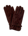 PORTOLANO PORTOLANO BELT BUCKLE WOOL-LINED SUEDE GLOVES