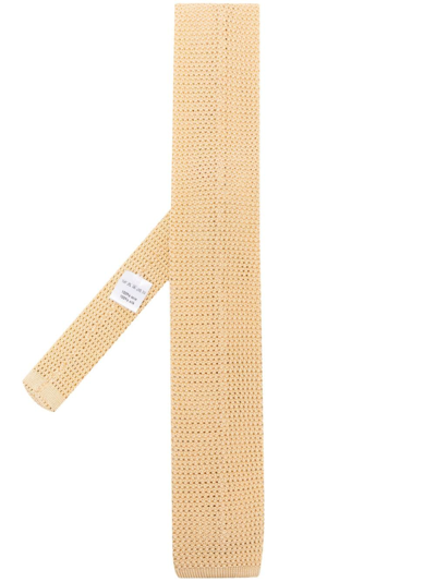 Fursac Fine-knit Silk Tie In Yellow