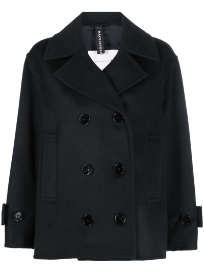 Mackintosh Fiona Double-breasted Peacoat In Black