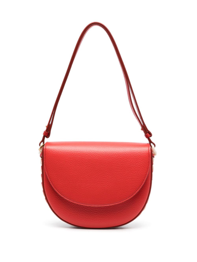 Stella Mccartney Frayme Medium Flap Shoulder Bag In Red