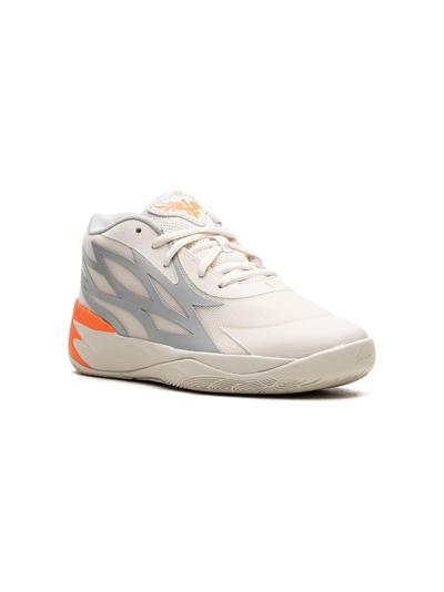 Puma X Lamelo Ball Mb.02 Gorangé Little Kids' Basketball Shoes In Platinum Gray-ultra Orange