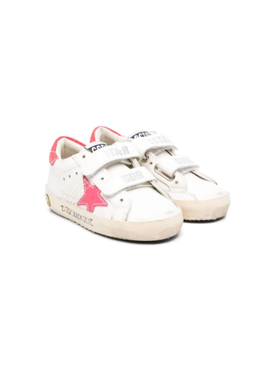 Golden Goose Kids' Star-patch Touch-strap Sneakers In White