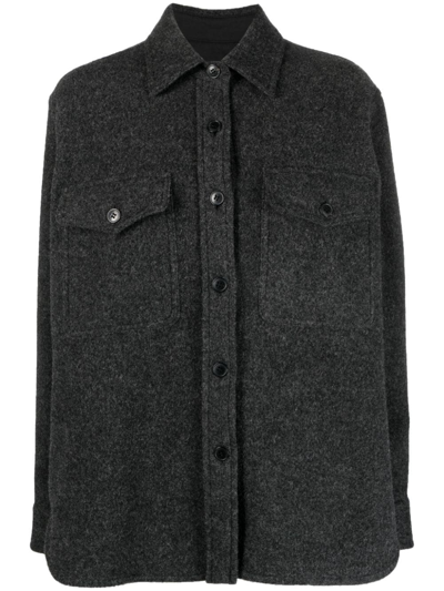 Marant Etoile Logo-embroidered Wool Jacket In Grey
