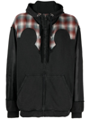 MAISON MARGIELA X PENDLETON YOKE-DETAIL ZIP-UP HOODIE