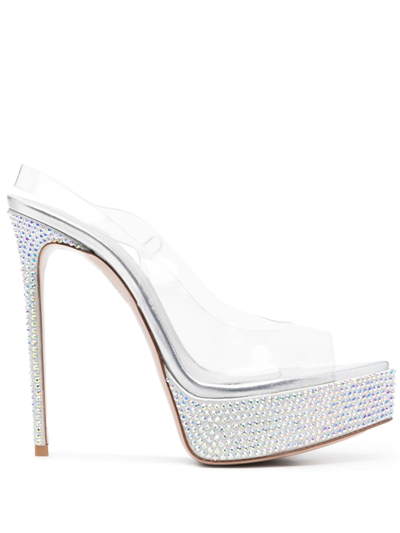 Le Silla Uma 140mm Crystal-embellished Sandals In Silver