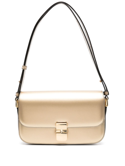 A.p.c. Grace Leather Shoulder Bag In Gold