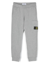 Stone Island Kids' Compass-badge Cotton Track Pants In Grey