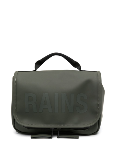 Rains Texel Logo-detail Wash Bag In Green