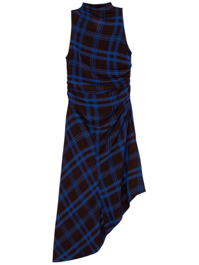 A.l.c Iggy Plaid Draped High-neck Maxi Dress In Multi