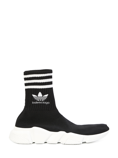 Balenciaga X Adidas Speed 高帮运动鞋 In Black White Logo