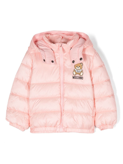 Moschino Babies' Teddy Bear-motif Padded Jacket In Pink