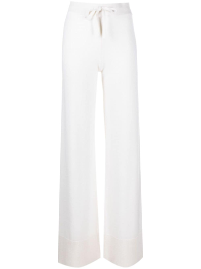 Valentino Cashmere Knit Wide Trousers In White