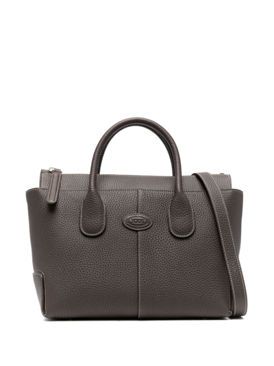 Tod's Larger Di Leather Tote Bag In Brown