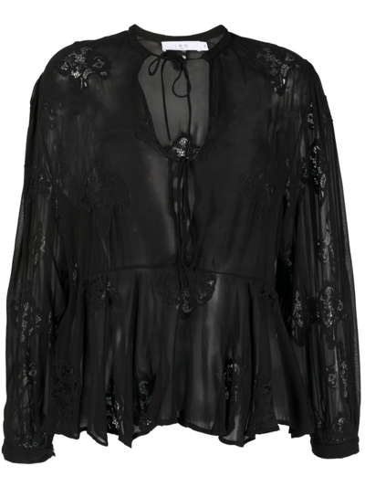 Iro Lalia Embroidered Blouse In Black