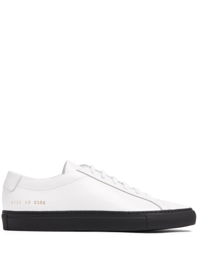 Common Projects Lace-up Contrasting Sole Sneakers In White