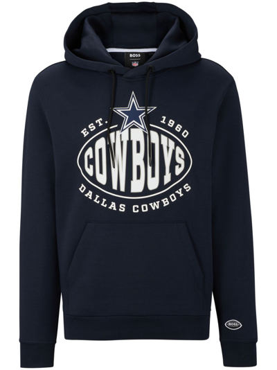 Hugo Boss Boss X Nfl Cotton-blend Hoodie With Collaborative Branding In Cowboys