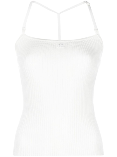 Courrèges T-strap Ribbed Tank Top In White