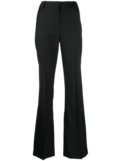 Nili Lotan High-waist Wool Tailored-cut Trousers In Black