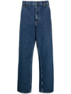 Carhartt Straight-leg Logo-patch Jeans In Blue