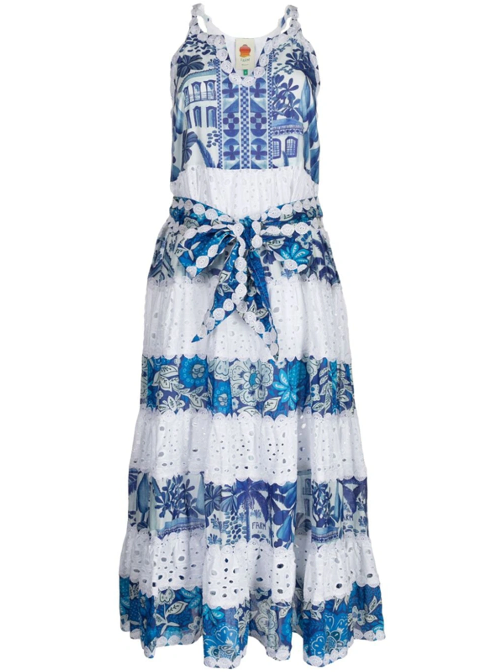 farm rio long-sleeve floral eyelet maxi dress Farm Rio x Anthropologie Long-Sleeve Printed Maxi Dress