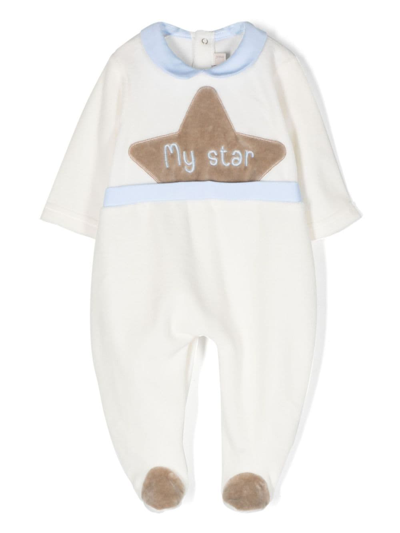 La Stupenderia Babies' Embroidered-design Cotton Blend Pajama In White