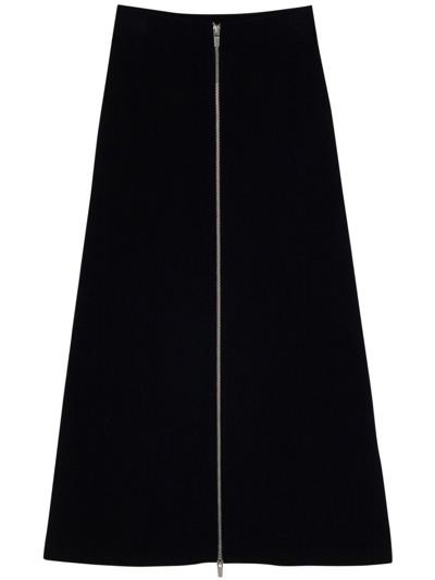 A.l.c Natalia Zip-front Midi Pencil Skirt In Black