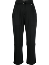 Shop Hugo Boss High-waisted Cropped Trousers In Black