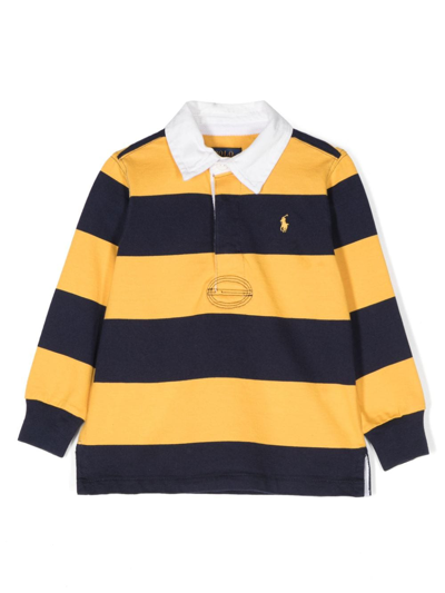 Ralph Lauren Kids' Logo-embroidered Striped Polo Shirt In Blue