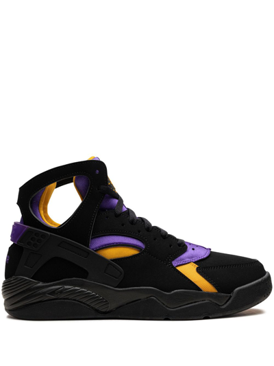 Nike Air Flight Huarache "lakers Away" Sneakers In Black/lyon Blue-blac