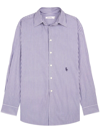 Sporty And Rich Src Logo-embroidered Striped Shirt In Blue