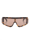 Retrosuperfuture Zed Burnt Geometric-frame Sunglasses In Brown