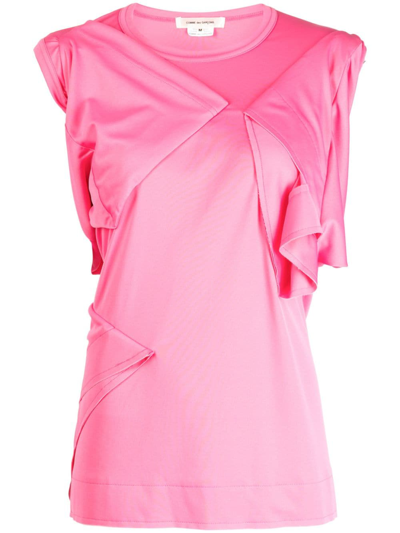 Comme Des Garçons Asymmetric Folded-detailing Tank Top In Pink