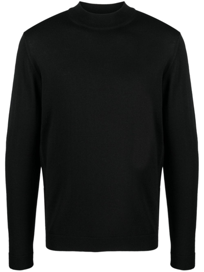 Roberto Collina High-neck Merino-wool Jumper In Black