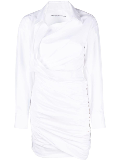 Alexander Wang Asymmetric Cotton Shirtdress In White