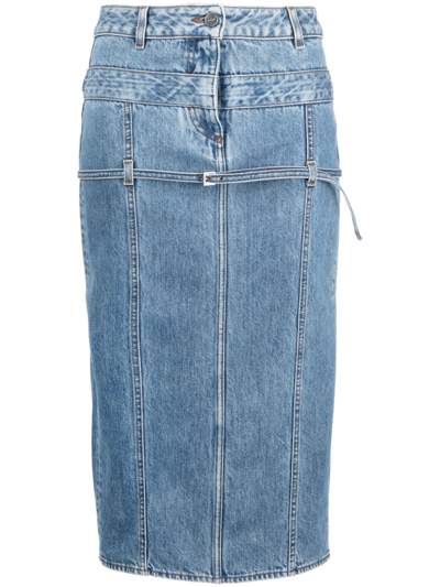 Jacquemus La Jupe De Nimes Criollo Skirt Light Blue/tabac In Light Blue Tobacco