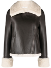 CO SHEARLING-TRIM LEATHER JACKET