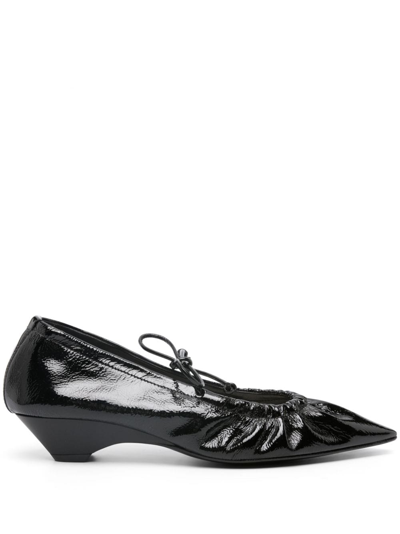 Bimba Y Lola 40mm Leather Court Shoe In Black