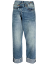 R13 Crossover Straight Leg Jeans In Blue