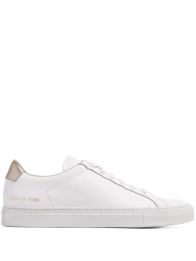 Common Projects Stamped-detail Leather Sneakers In White