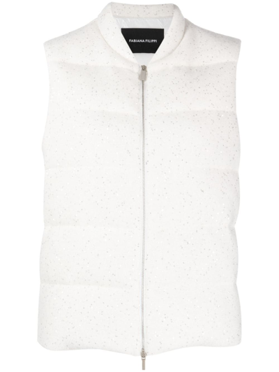 Fabiana Filippi Sequin-detail Padded Vest In White