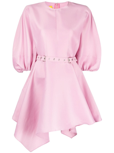 Marques' Almeida Puff-sleeve Taffeta Minidress In Light Pink