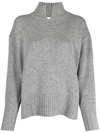 Allude Fine-knit Roll-neck Jumper In Grey