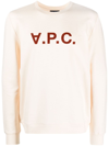 Apc V.p.c. Logo-print Cotton Sweatshirt In Off_white