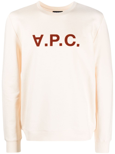 Apc V.p.c. Logo-print Cotton Sweatshirt In Off White