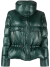 Herno Peplum Puffer Jacket In Green