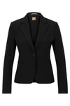 Hugo Boss Boss Jabinalah One-button Wool Blazer In Black