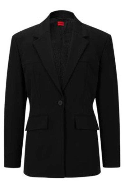 Hugo Regular-fit Jacket With Single-button Closure In Black