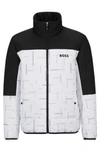 Hugo Boss Regular-fit Water-repellent Padded Jacket In Mixed Materials In White