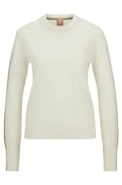 Hugo Boss Crew-neck Sweater In Cashmere In Patterned