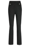 Hugo Boss Slim-fit Trousers In Woven Fabric With Monogram Buttons In Patterned